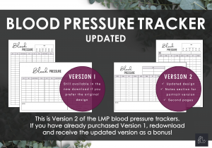 LiveMinimalPlanners Blood Pressure Tracker