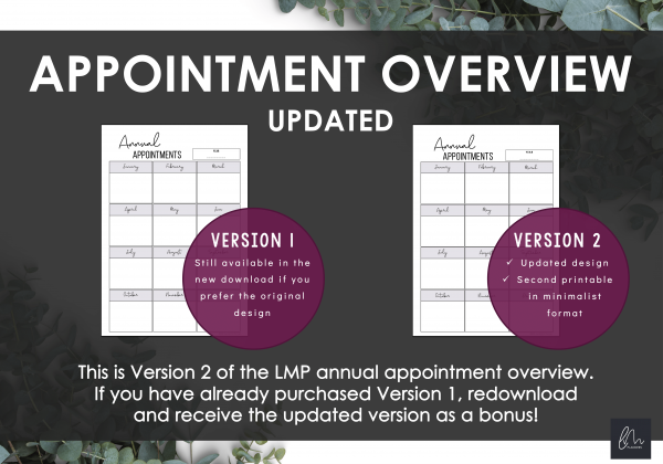 LiveMinimalPlanners Annual Appointment Overview