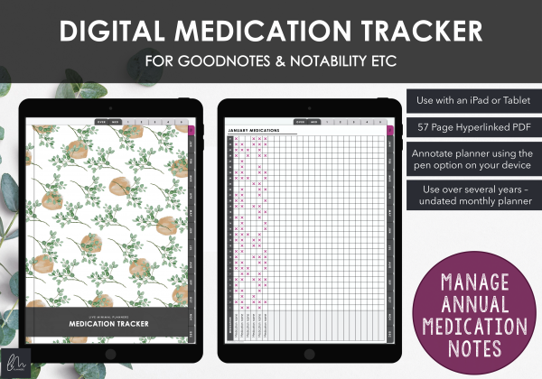 LiveMinimalPlanners Digital Medication Tracker