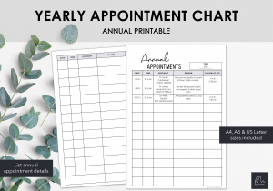 LiveMinimalPlanners Annual Appointment Chart