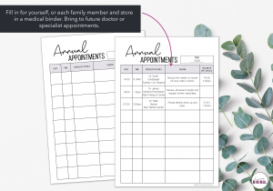 LiveMinimalPlanners Annual Appointments