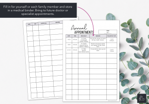 LiveMinimalPlanners Annual Appointment Chart