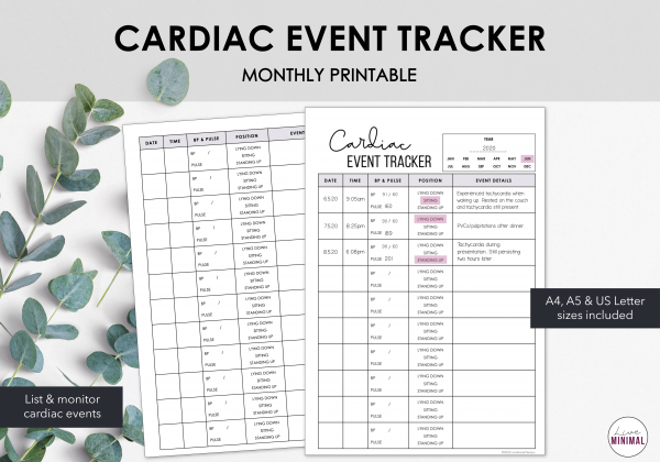 LiveMinimalPlanners Cardiac Event Tracker