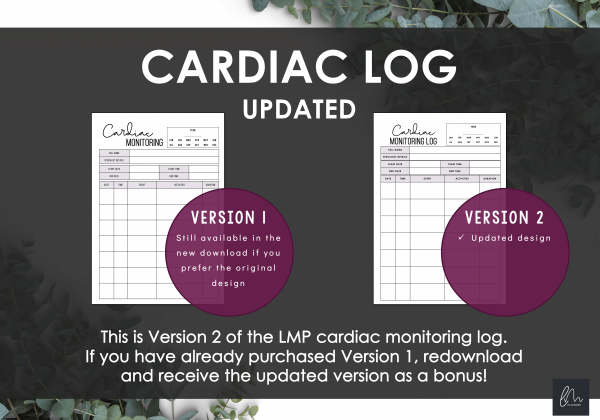 LiveMinimalPlanners Cardiac Monitoring Log