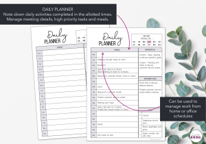 LiveMinimalPlanners Daily Work From Home Planner