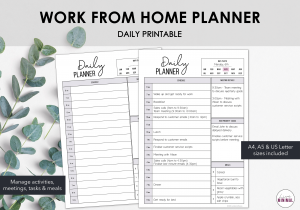 LiveMinimalPlanners Daily Work From Home Planner