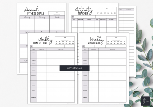 LiveMinimalPlanners Fitness Goals and Trackers