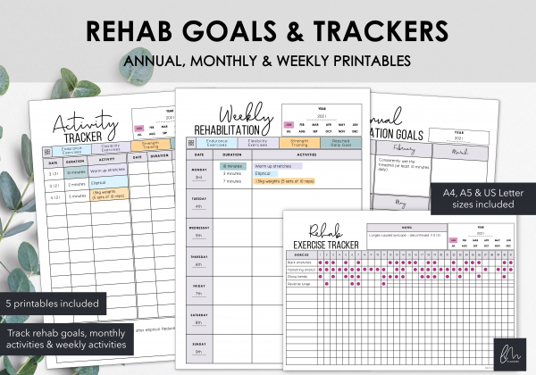 LiveMinimalPlanners Rehabilitation Goals and Trackers