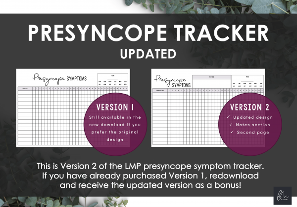 LiveMinimalPlanners Presyncope Symptom Tracker
