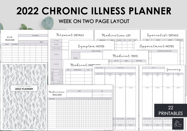 LiveMinimalPlanners 2022 Chronic Illness Planner