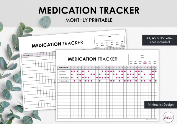 LiveMinimalPlanners Medication Tracker