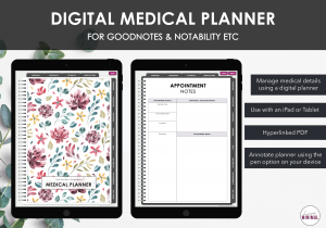 LiveMinimalPlanners Digital Medical Planner MINIMALISTFLORAL Listing Photos 1