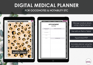 LiveMinimalPlanners Digital Medical Planner MINIMALISTLEOPARD Listing Photo