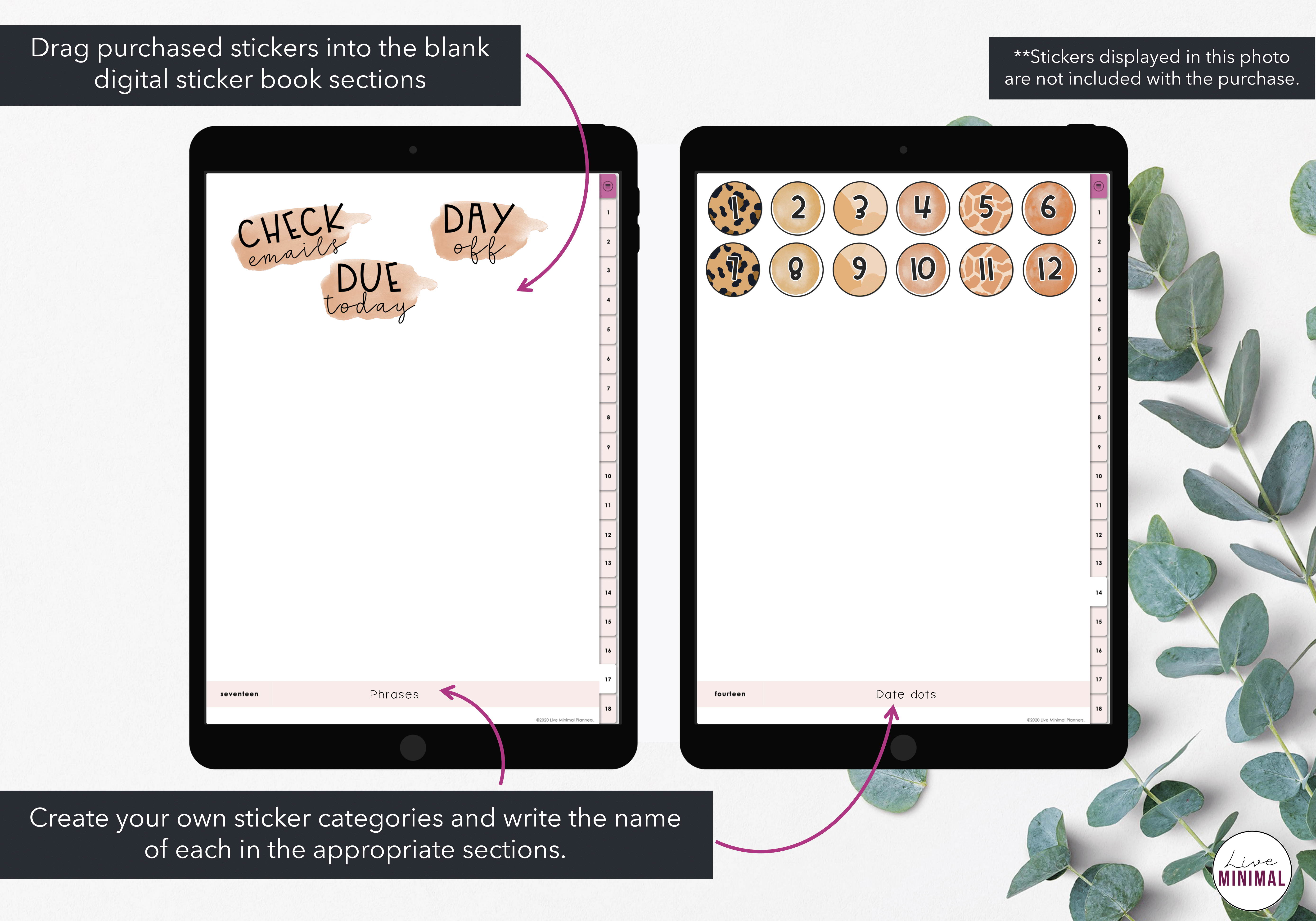 Digital Sticker Book with Bonus Stickers, Abstract Circle Design