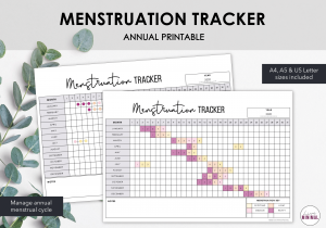 LiveMinimalPlanners Menstruation Tracker Listing Photo