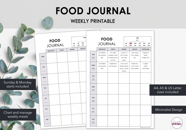 Minimalist Food Journal