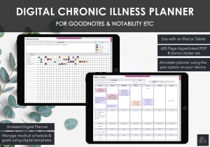 LiveMinimalPlanners Undated Digital Chronic Illness Planner