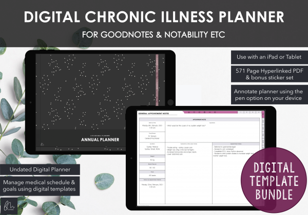 LiveMinimalPlanners Digital Chronic Illness Planner