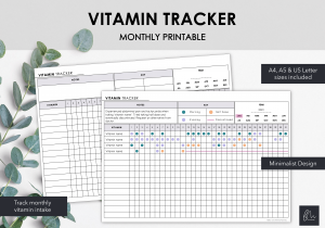LiveMinimalPlanners Vitamin Tracker
