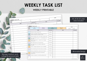 LiveMinimalPlanners Weekly Task List