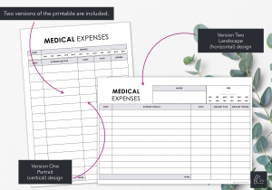 LiveMinimalPlanners Medical Expense Tracker