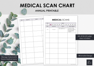 LiveMinimalPlanners Minimalist Medical Scan Chart