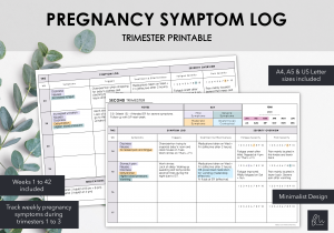 LiveMinimalPlanners Pregnancy Symptom Log