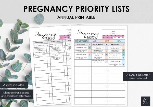 LiveMinimalPlanners Pregnancy Priority List